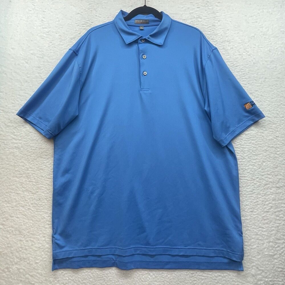Peter Millar Shirt Mens XL Blue Polo Summer Comfort Golf Outdoor Short Sleeve